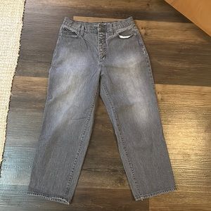 Vintage straight black washed jeans